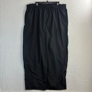 Y2K Starter Track Pants Men XL Black Baggy Ankle Zip Sweatpant Windbreaker Loose